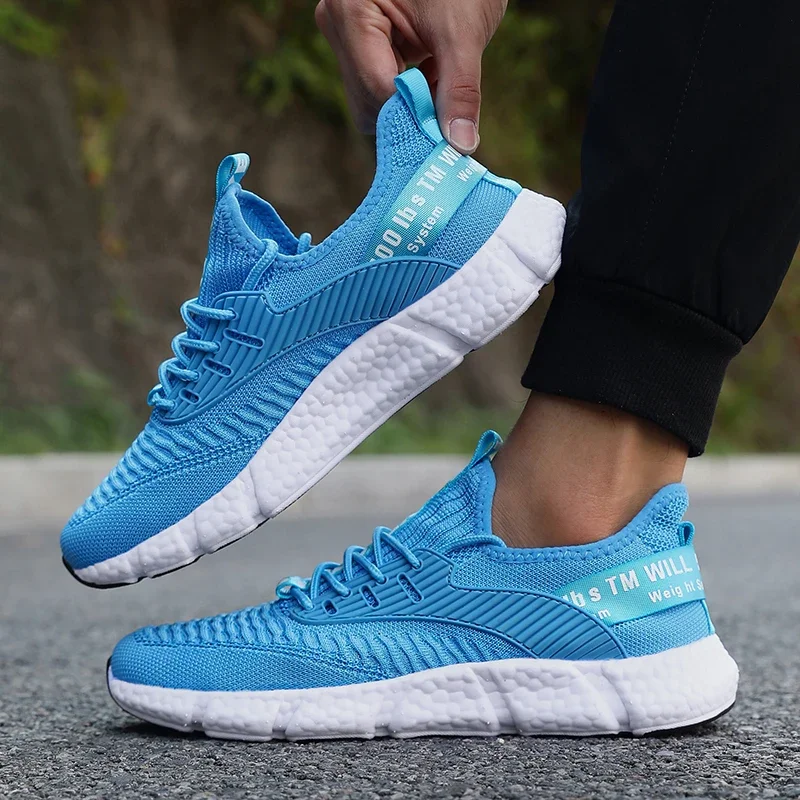 Men's Breathable Knife Edge Running Casual Shoes Large Size Trendy Sports Shoes Versatile Plus Size Casual Sneakers Rubber Outso