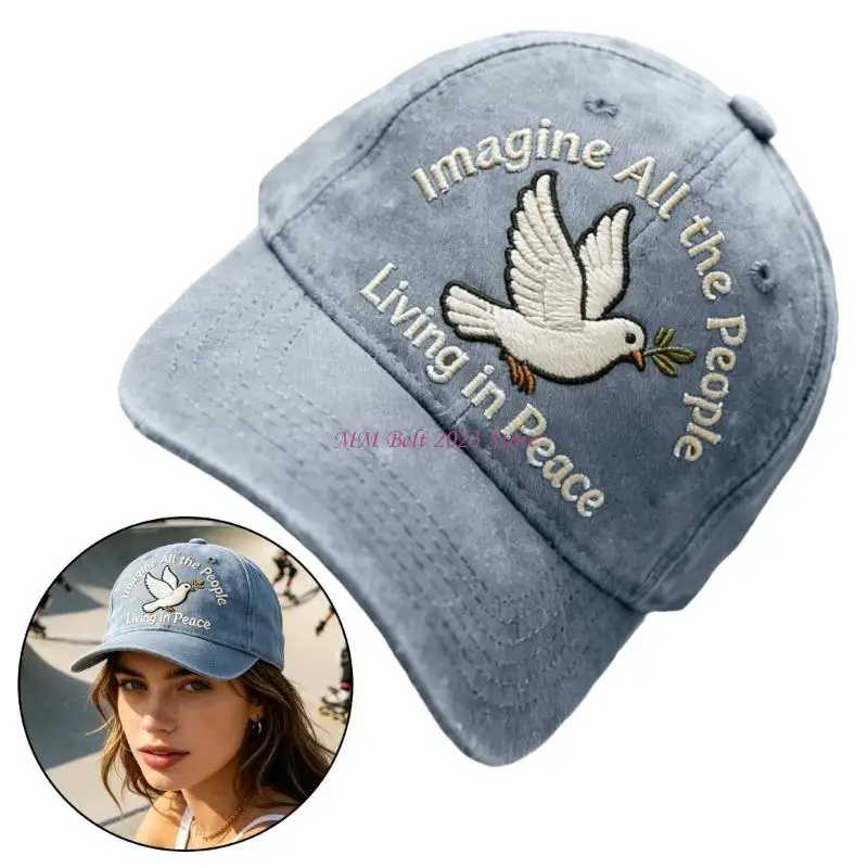 49ME Classical Baseball Cap Feature Exquisite Bird Embroidery And Meaningful Text