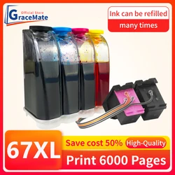 67xl cissインクタンク,hp67用の交換キット,hp 67,Deskjet 2723 2752 1225 6020 6052 6055 6420 6452 4152 4140 4155