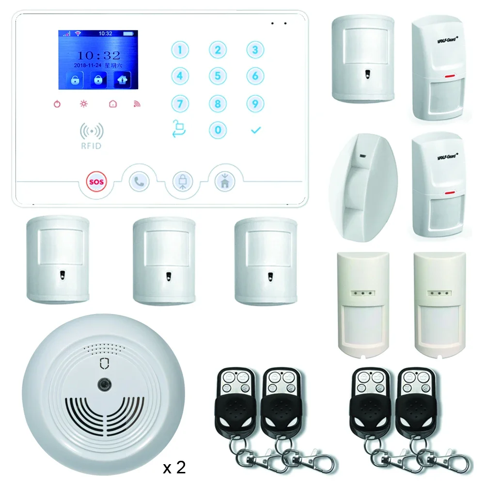 Wolf Guard SmartLife App 433MHz Smart Home 4G GSM WiFi Tuya Alarm System Wireless Burglar Security Alarm Kit tuya