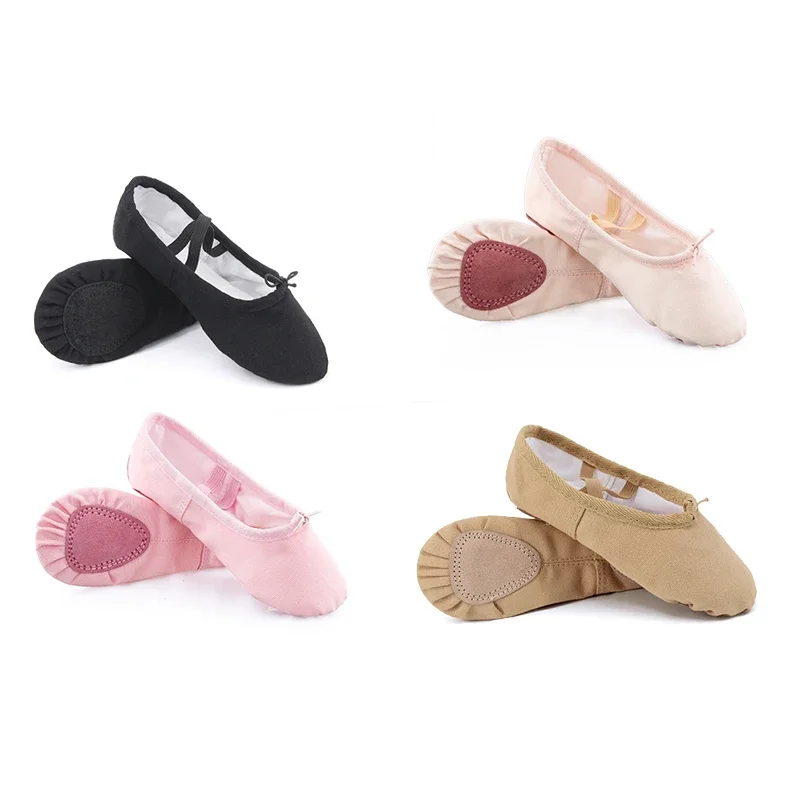Scarpe da balletto in tela per ragazze Pantofole da ballo per bambini Suola divisa Ginnastica Scarpe da ballo per yoga per bambini Ballerina Scarpe basse da balletto