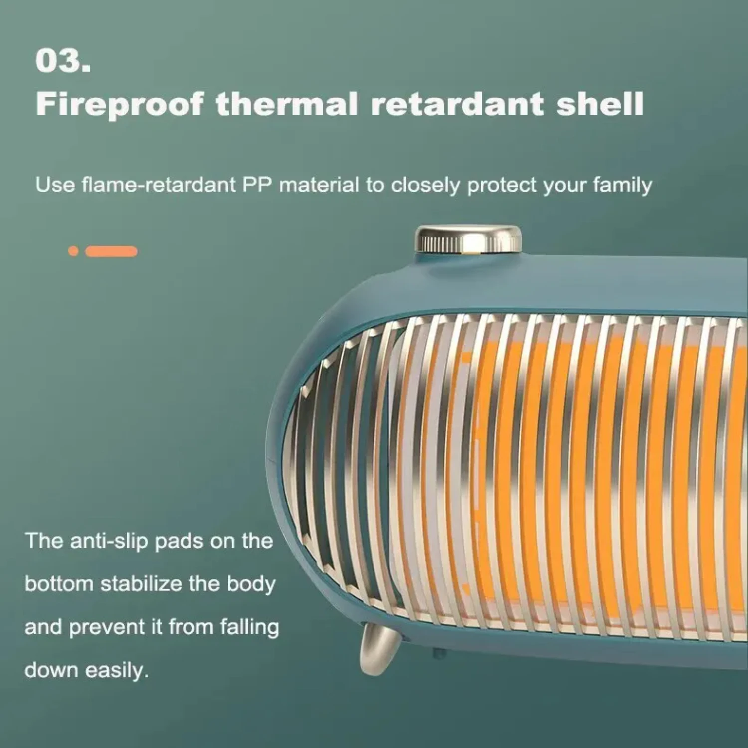 1000W EU Portable  Ceramic Space Heater with Thermostat Mini  Heater for Desktop Indoor Office  Use Safe Heating