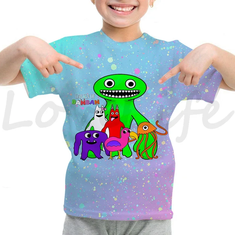 Kids Game Garten Of Banban T Shirt Banban Garden O-Neck Tshirt Cartoon Tops Tees Children Anime T-shirt Summer Clothes Camiseta