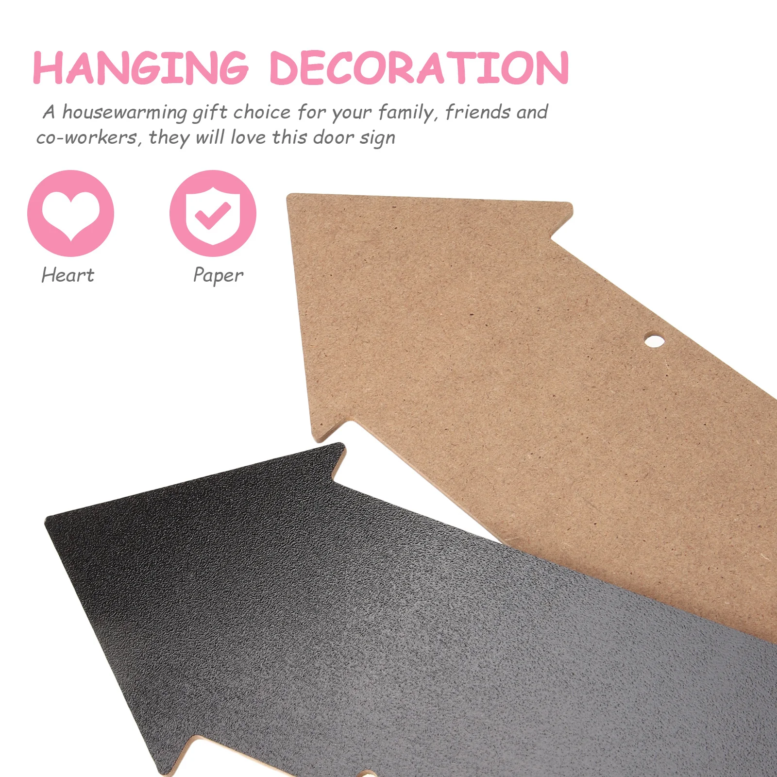 

6Pcs Hanging Arrow Direction Signs Blank Writable Double Side Wooden Door Signs for Home Office Restaurant Wall Decoration