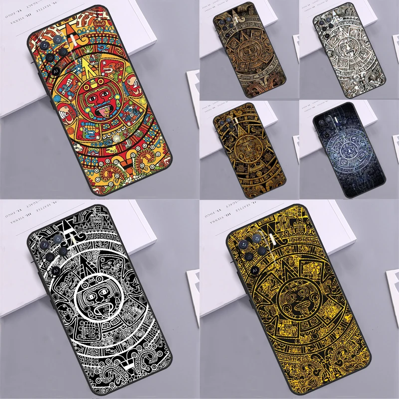 Mayan Calendar Phone Case For OPPO A17 A15 A78 A98 A54 A74 A94 A77 A52 A72 A5 A9 A53 A54s A57s A16 A76 A96