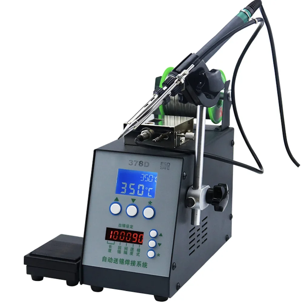 Wholesale 378D Foot type Tin Feeder 70W Rework Solder Iron Station Adjustable Automatic Soldering Machine For Electronic Product