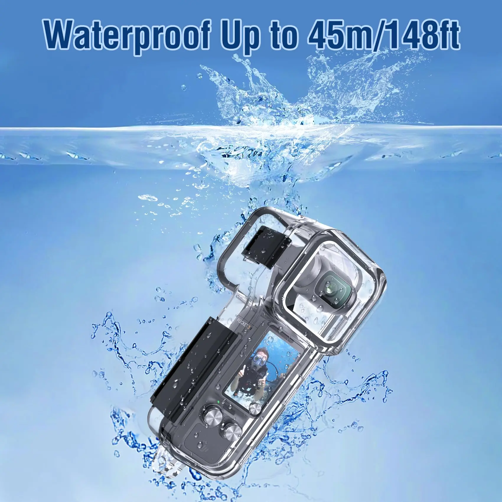 Waterproof Case For DJI OSMO Pocket 3 45M Underwater Diving Housing Cover For OSMO Pocket 3 Camera Protective Shell Accessories