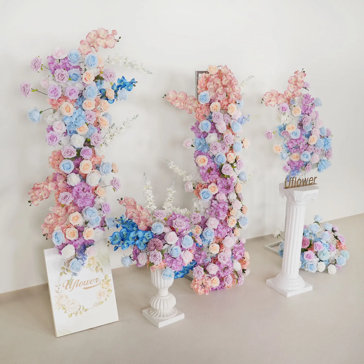 

Uflower Purple Mix Color Artificial Flower 5D Wedding Backdrop Arch Decor Flower Row Flower Arrangement Party Event flower Props