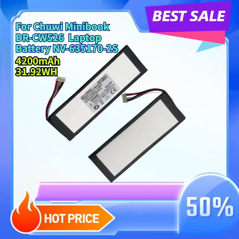 High quality 4200mAh 31.92WH Compatible with Chuwi Minibook CWI526 Laptop Battery NV-635170-2S