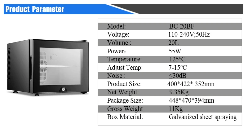 20L Portable Mini Fridge Glass Door Thermoelectric Cooler Car Home Refrigerator For Dorm Office Car Beverage Cosmetic Storage