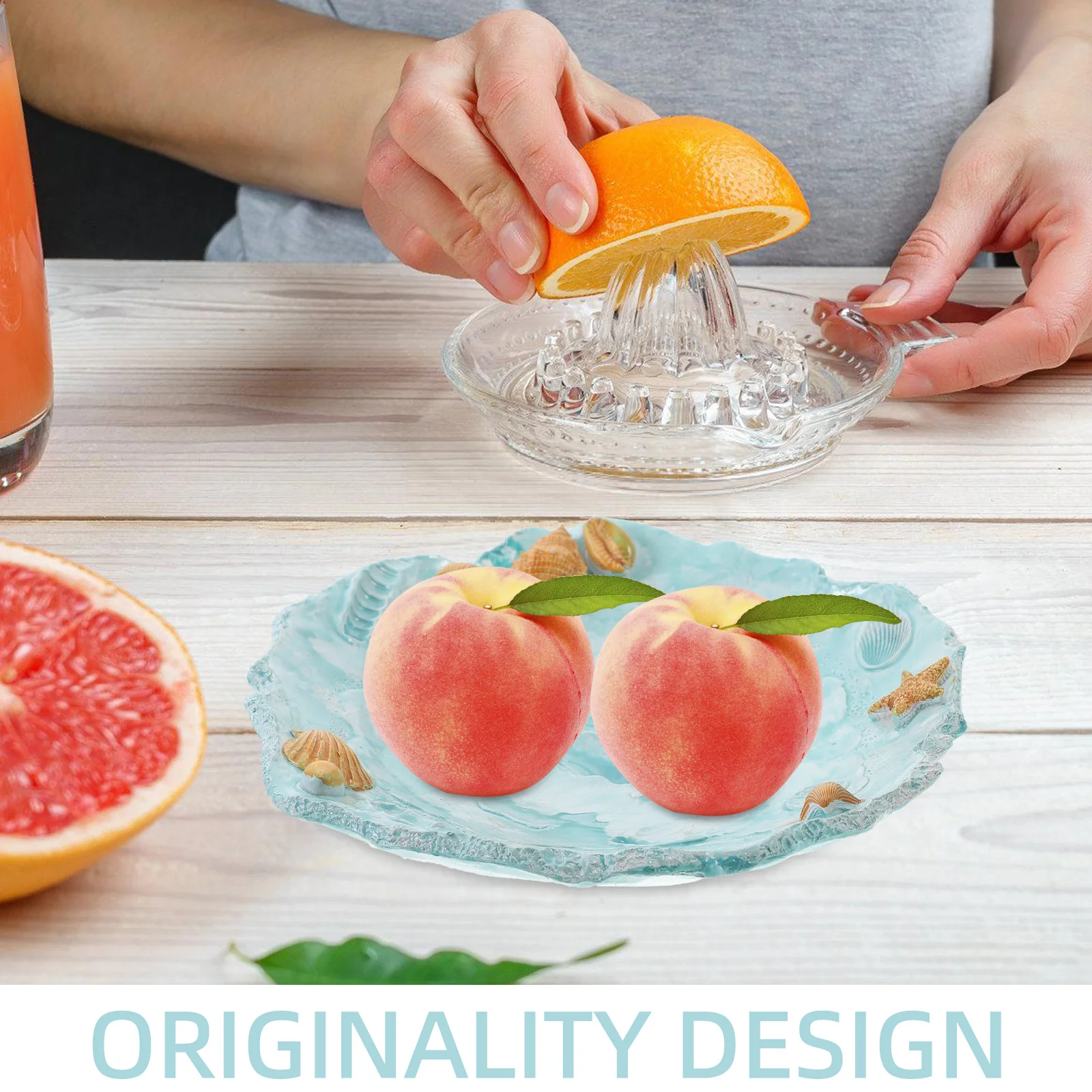

1pc Mediterranean Fruit Tray Resin Serving Tray For Home Decor Coffee Table Storage Organizer Candy Snacks Display Dinner