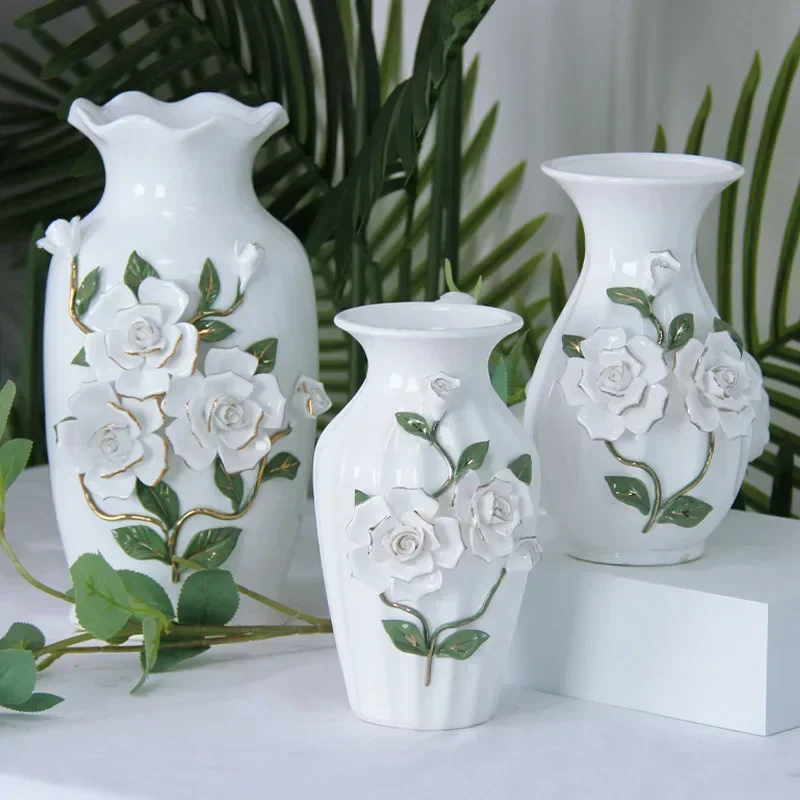 

European minimalist ceramic vases decor flower arrangement living room dining table wedding celebration vase home decoration