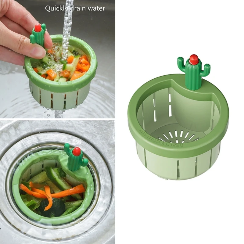 Innovative Cactus Kitchen Sink Filter Easy Press Portable Sink Drain Multiple Use Cactus Sink Strainer Basket for Home