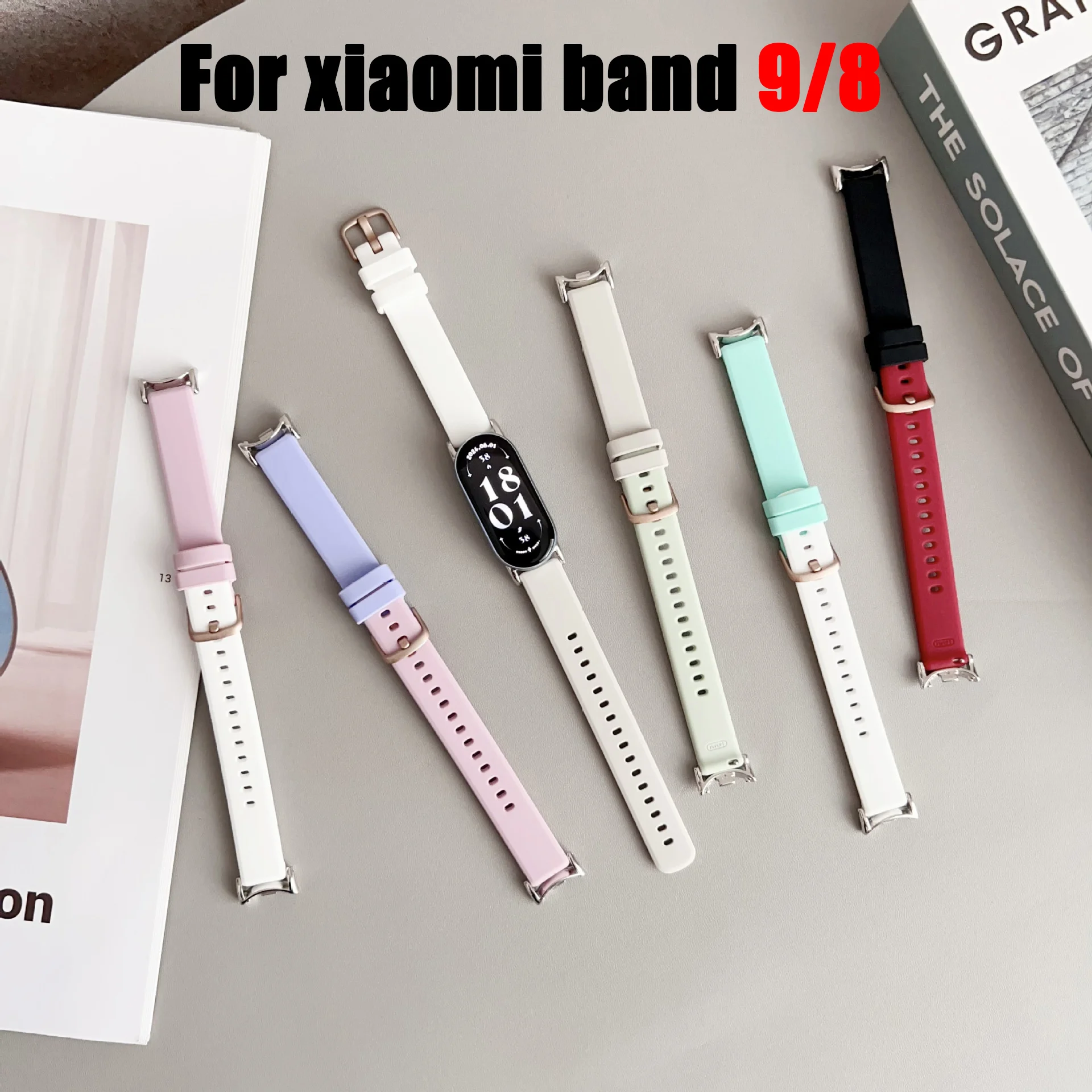 

1Pcs Watchband For Mi Band 9 8 Bracelet for Xiaomi Mi Band Strap Silicone Sport Replacement Wristband Smartwatch Accessories