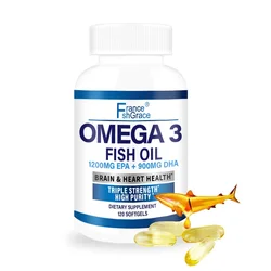 OMEGA 3 Fish Oil 2250mg High EPA 1200mg + DHA 900mg Triple Action Unscented Supplement enhancing strength, energy