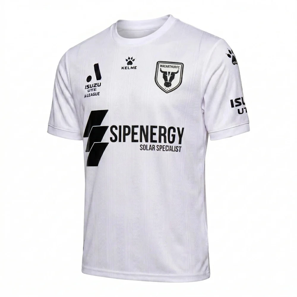 MacArthur FC25-26 Home/Away Stadium Jersey By Kelme - Black and White Vertical Stripes Short-Sleeved Football Shirt