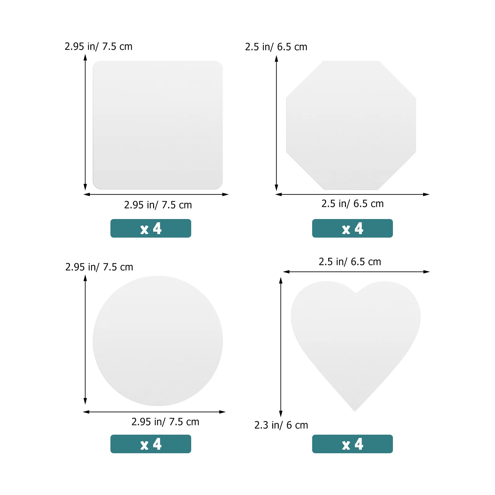 16pcs Fridge Magnet Blanks Sublimation Magnetic DIY Heart Shaped Fridge Magnet Whiteboard Decorate Magnetic home office supplies