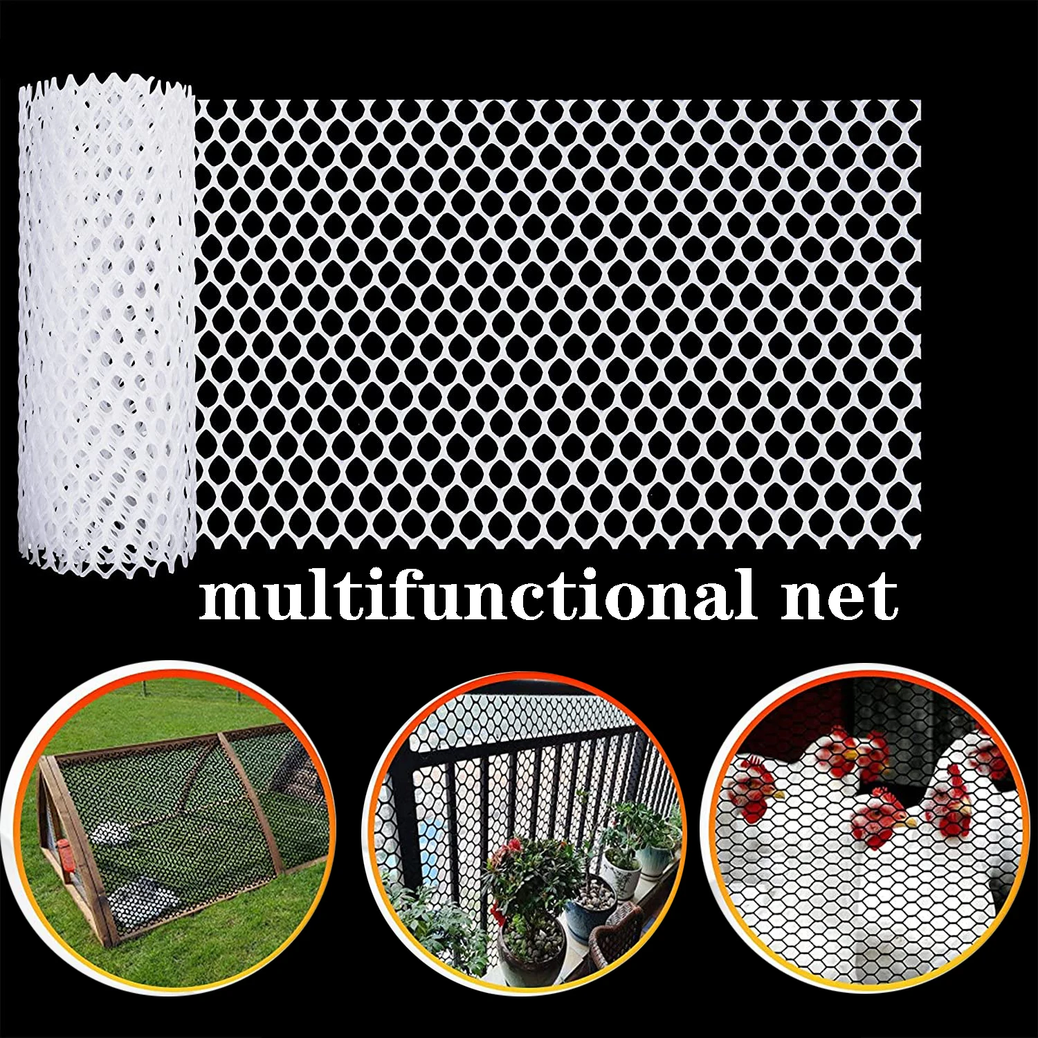 White Black Balcony Protection Mesh Anti-Falling Net Anti-drop at High Altitude Poultry Farming Balcony Garden Fence Net