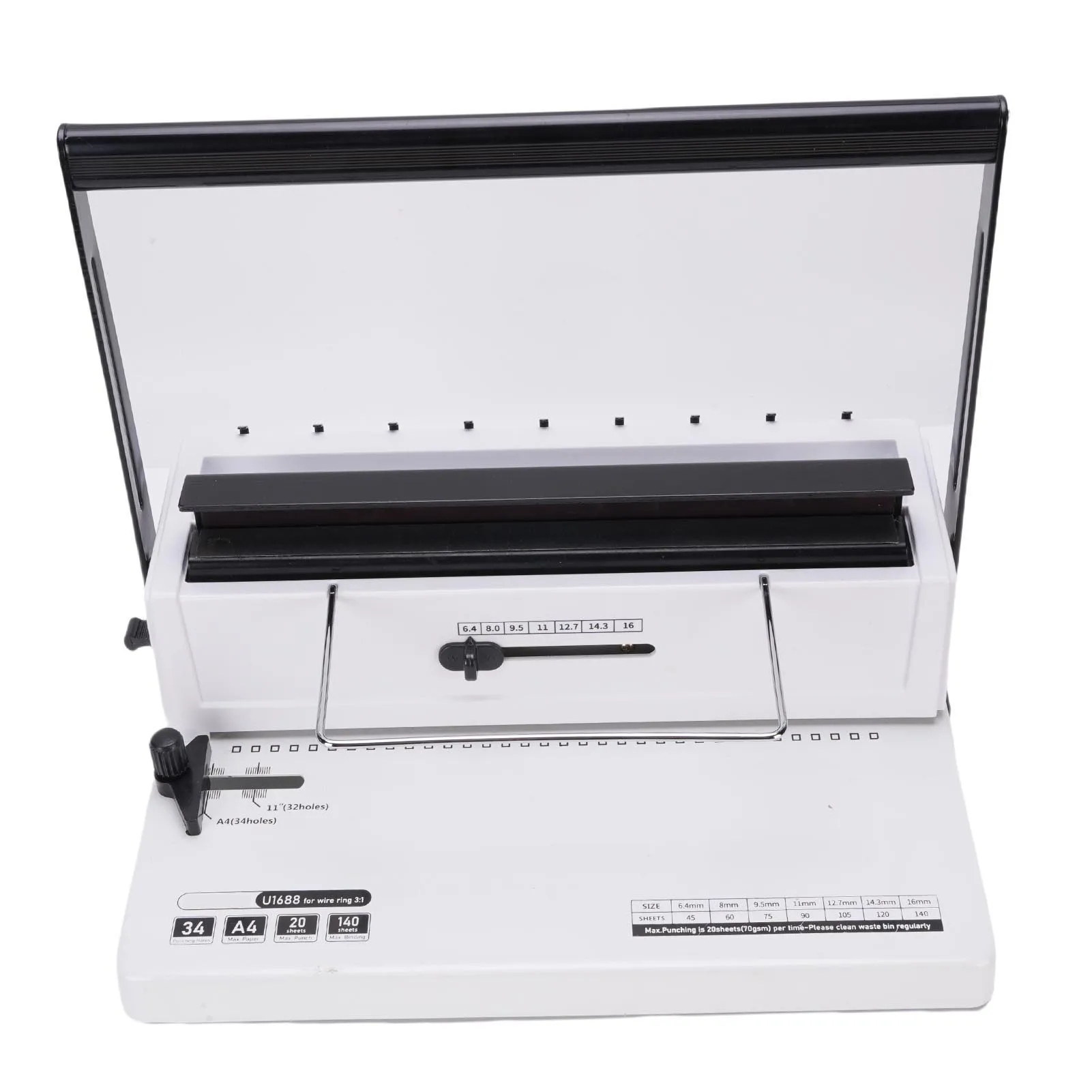 Coil Binding Machine 34  Holes Easy To Use Spiral Binding Machine 20 Sheets Punching for Schools Offices Enterprises