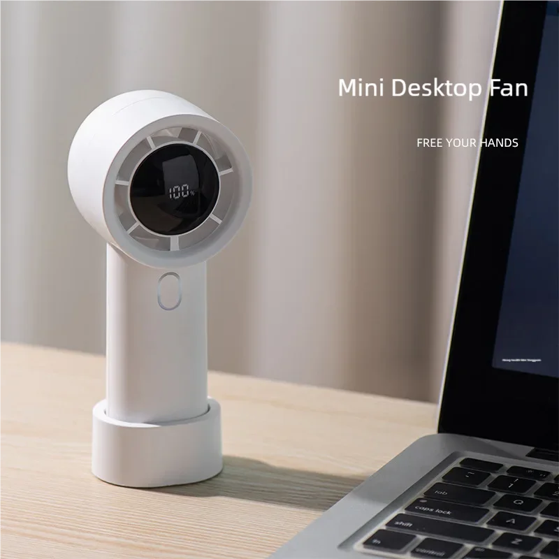 พัดลมขนาดเล็กขนาดถือได้ชาร์จ USB 2000mAh ใช้แบตเตอรี่พัดลมขนาดเล็กใช้อากาศพัดลมทำความเย็นกลางแจ้งแบบพกพาไร้สาย