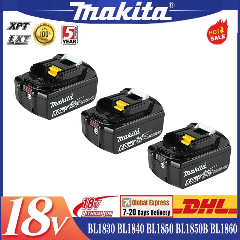 

100% original Makita 18V 6.0Ah Rechargeable Battery ,For Makita BL1830 BL1830B BL1840 BL1840B BL1850 BL1850B Power Tools Battery