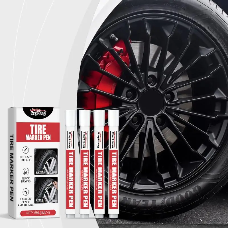 High Visibility White Tire Paint Marker Pen Oil Based Quick Dry For Car Bike Diy Tire Repair Decoration