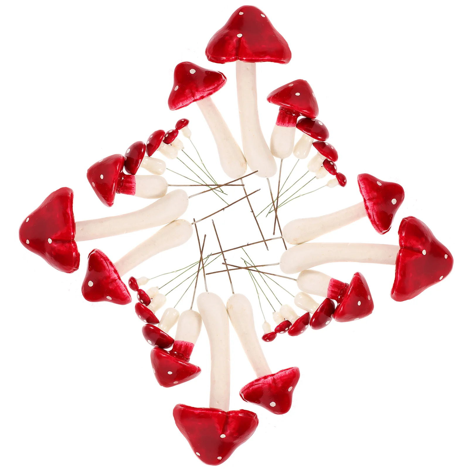 

33Pcs Delicate Simple Exquisite Workmanship Bright Color Artificial Mushroom Miniature for Crafting Mini Mushrooms