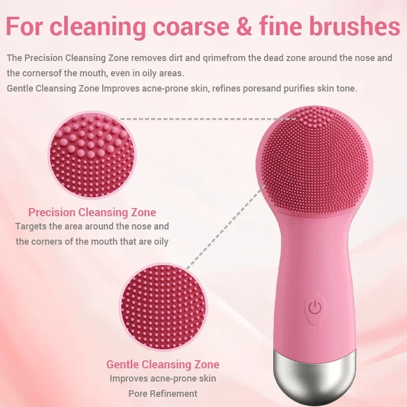 6 Gear Electric Ultrasonic Skin Sonic Scrubber Facial Brush Cleaner Spinning High Frequency Vibration Face Silicon Recharagable