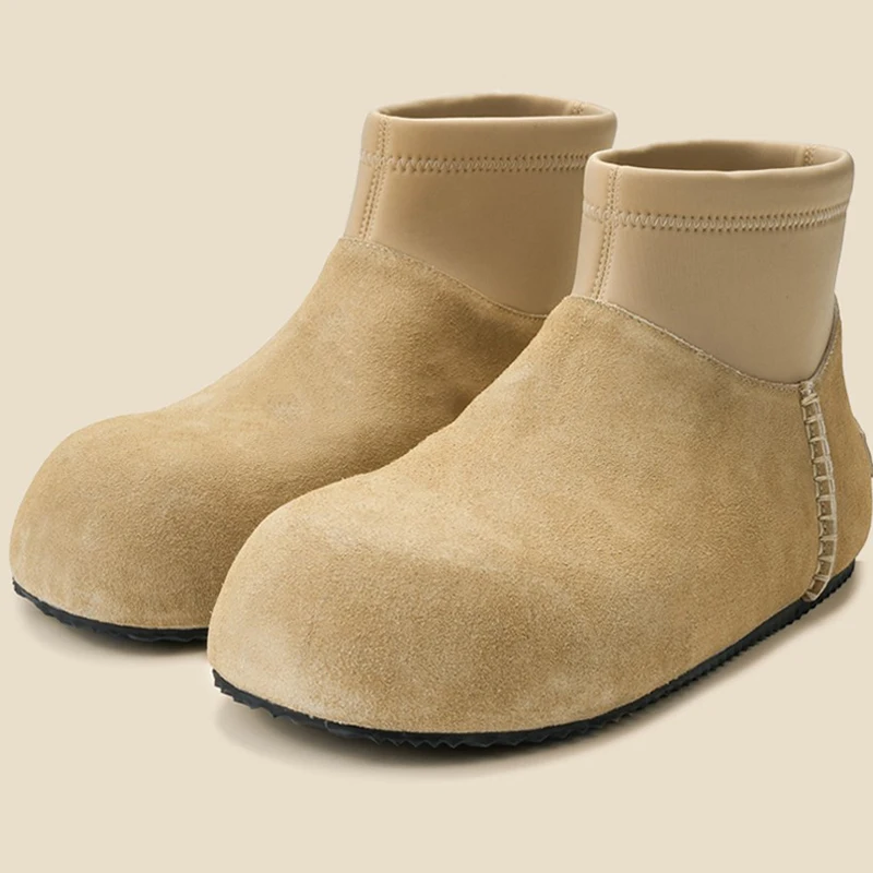 

Женские зимние ботинки на плоской подошве. Модные замшевые ботильоны. Уютные теплые зимние женские ботинки. 2025 г. Дизайнерские прогулочные спортивные ботинки Zapatillas De Mujer.