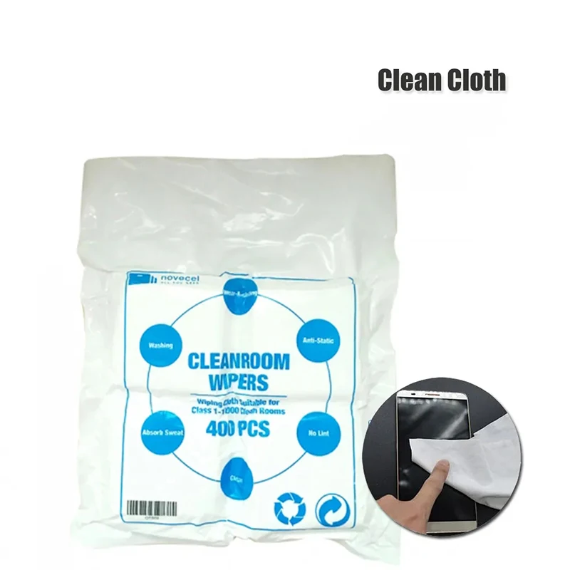 NOVECEL 100pcs/lot LCD Screen Cleaning Cloth Dust-free film Wiping Clean Cloth 10cm*10cm for Mobile Phone Screen and Watch LCD