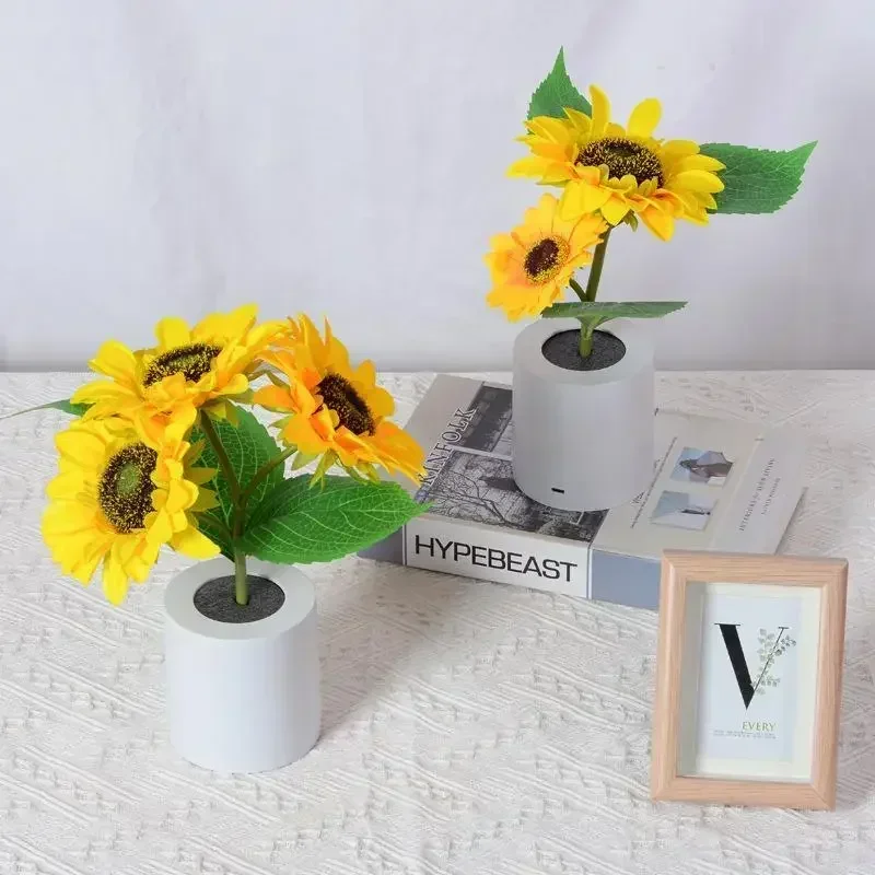 Tulip Sunflower Decorative Light Led Simulation Rechargeable Bedroom Creative Night Lamp Decor for Friend Birthday Holiday Gift