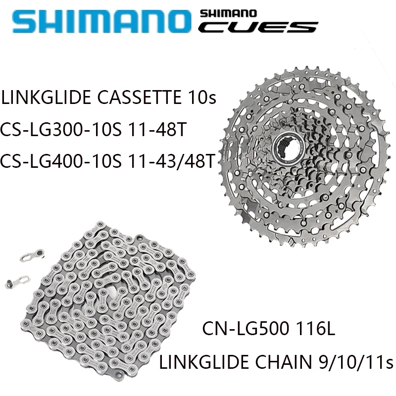 SHIMANO 10 Speed CN-LG500 116L Chain CS-LG300/LG400 11-43T/48T Cassette Sprocket For Mountain Bike Original Parts