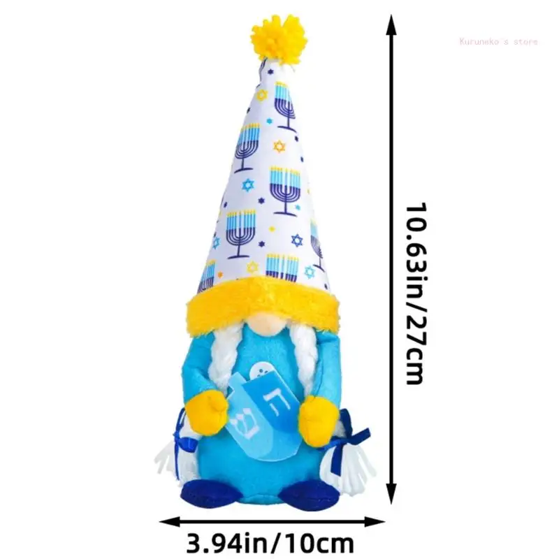 Decoración gnomos Hanukkah, muñeco enano felpa, adornos Tomtes suecos Janucá