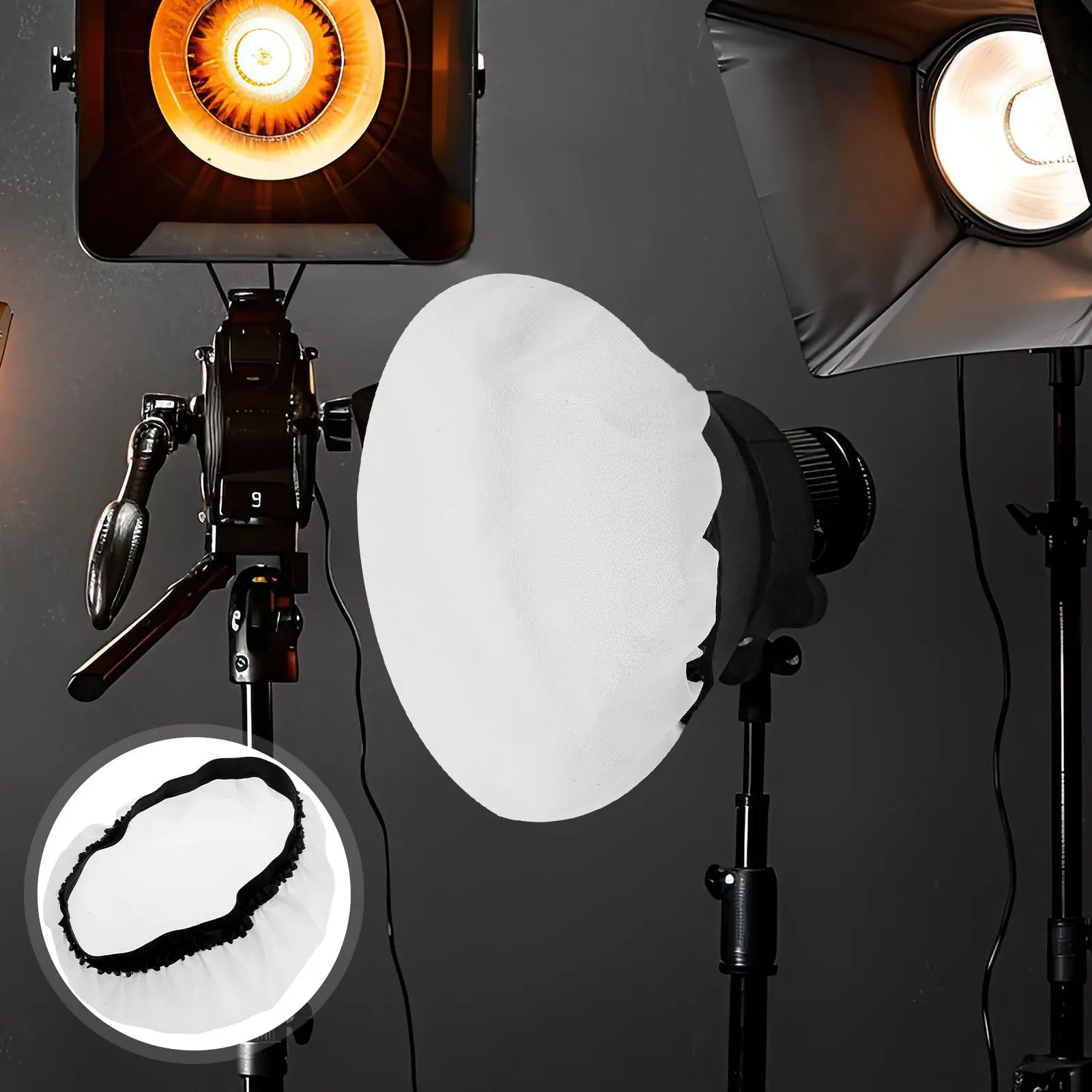 2 ชิ้น Soft Light Shade โคมไฟผ้า Diffuser ผ้าขนาดเล็ก Shades การถ่ายภาพโคมไฟอุปกรณ์แสงสว่างปากกว้าง