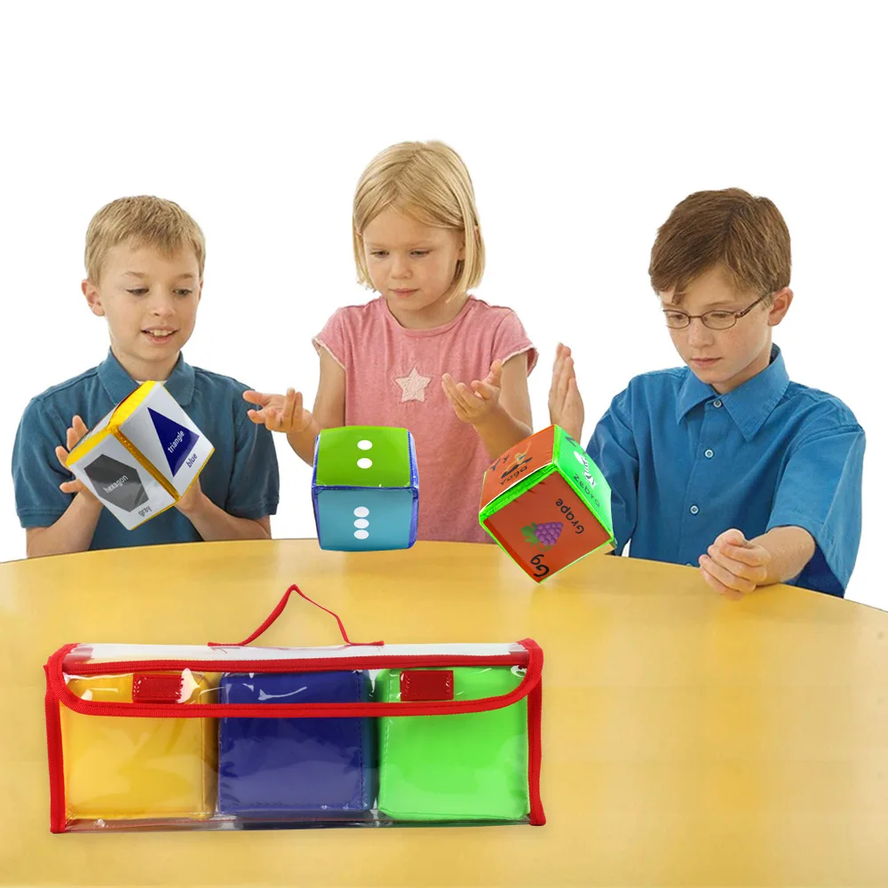 10cm Soft Big Dice Teaching Aids Safety Baby Cube Blocks Cognitive Cards Cognition Learning Educational Toys Classroom Supplies