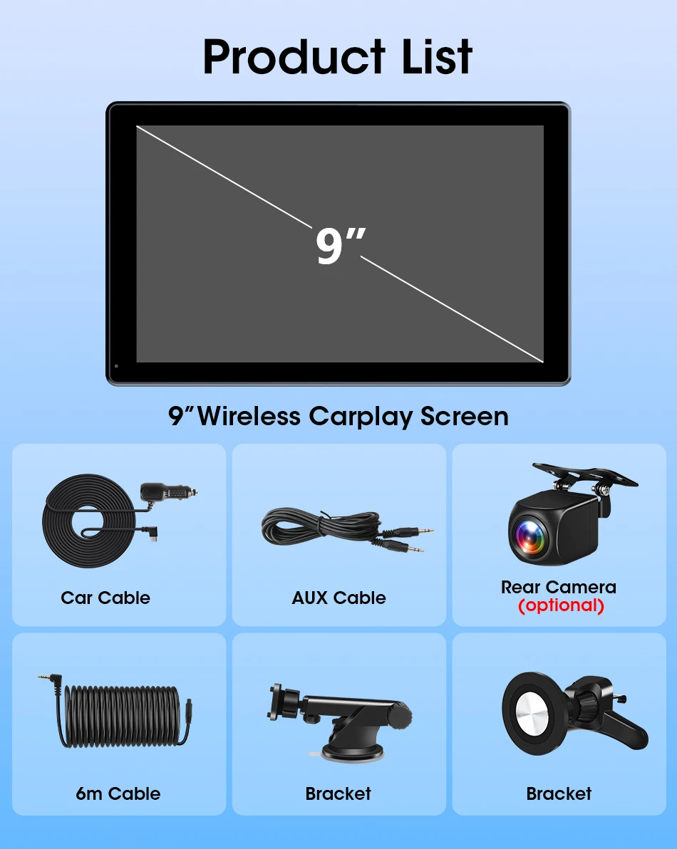 Jansite 9-Zoll-Autoradio mit vertikalem Bildschirm, Multimedia-Videoplayer, kabelloses Carplay, Android Auto, magnetische Halterung, Auto-Monitore, GPS – Detail 24