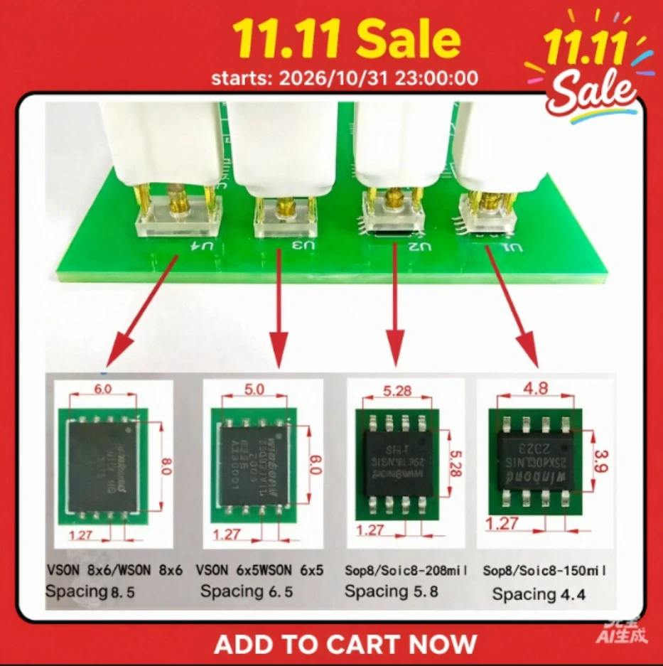 4pcs Soic8 Sop8 tool for wsonvson chip download burn write probe spring needle flash eeprom chip burner cable