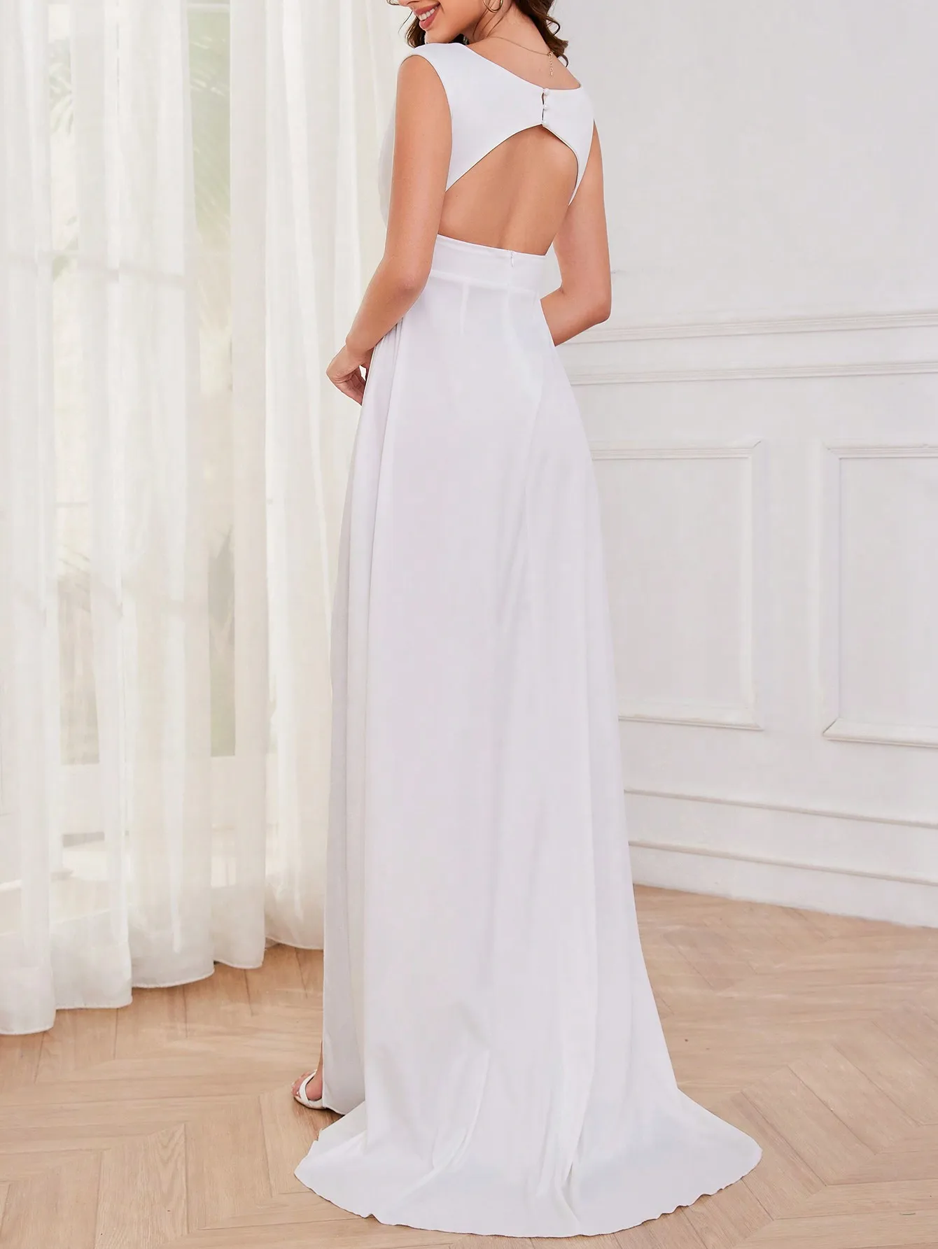 新しいドレス女性のサマードレスハイスリットソリッドエレガントマキシロングドレス結婚式の花嫁介添人パーティードレス女性服
