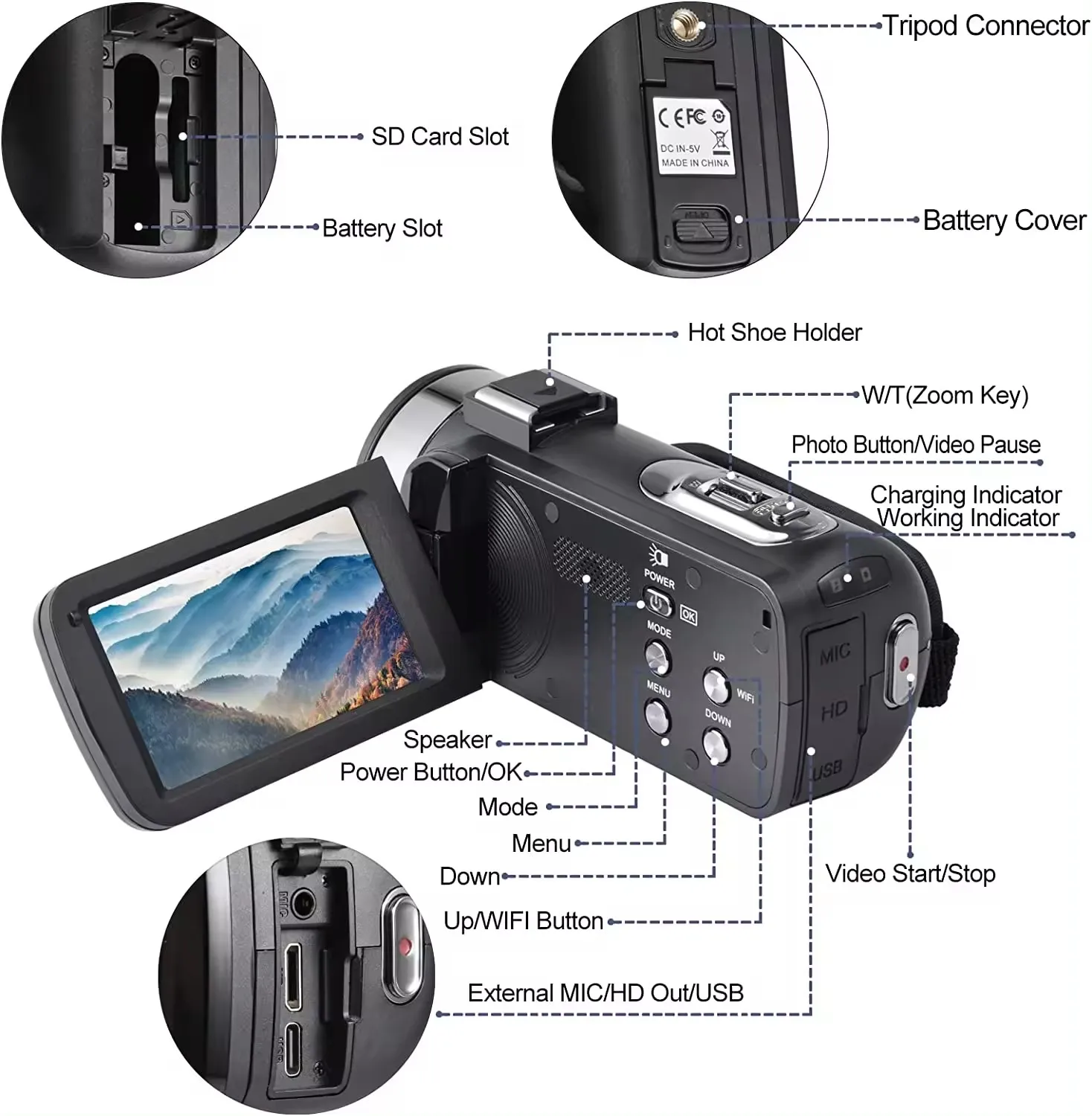 

Full HD Digital Camera Wholesale Dslr Action Camera 8K Optical Zoom Video Camera