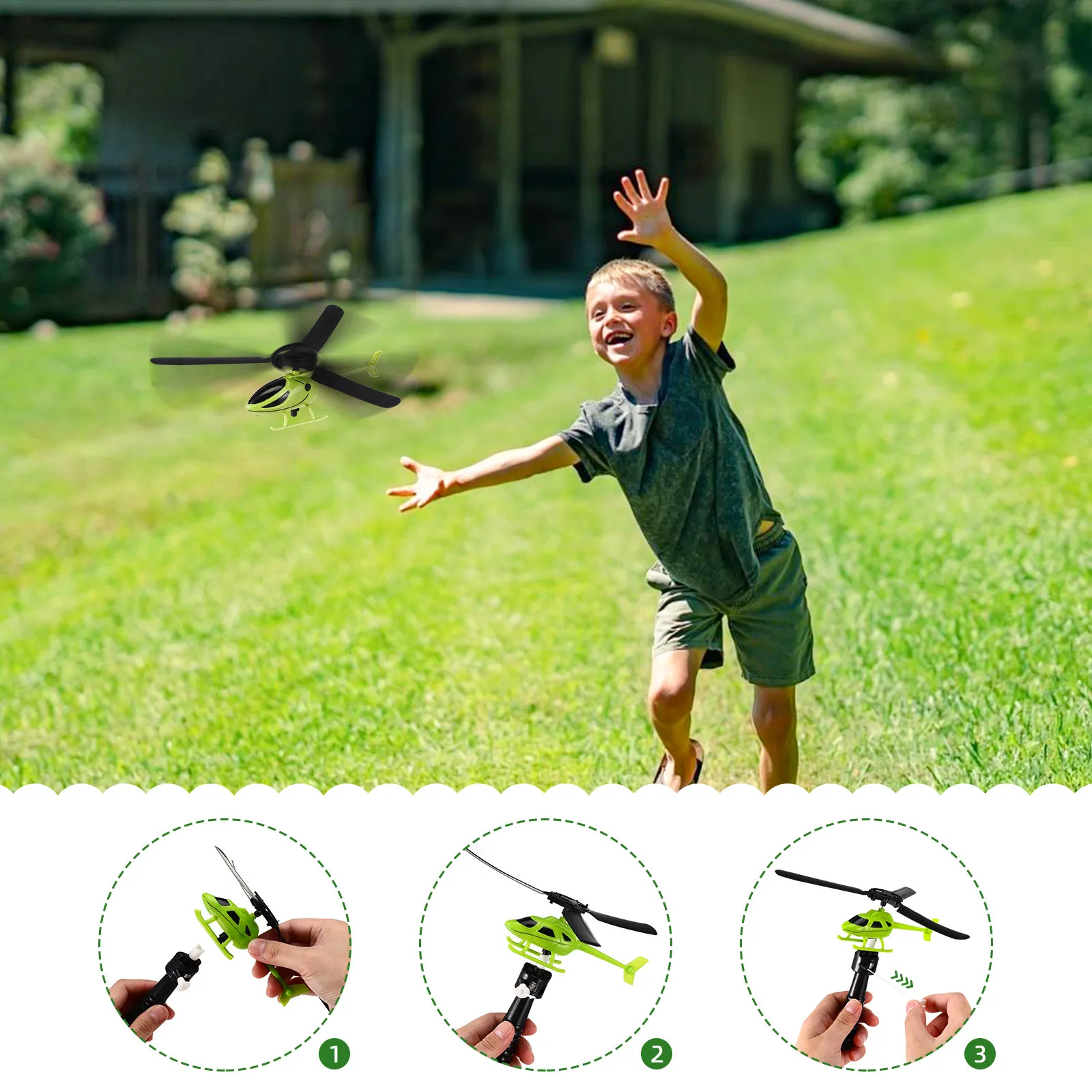 

5Pcs Fly String Airplane Kids Helicopter Learning Educational Developmental Gift for Children Mixed Color