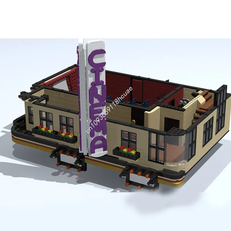 6776 stücke MOC Kino Modulare Gebäude Modell blöcke DIY Kinder Montieren Ziegel spielzeug kreative Architektur Weihnachten geschenke