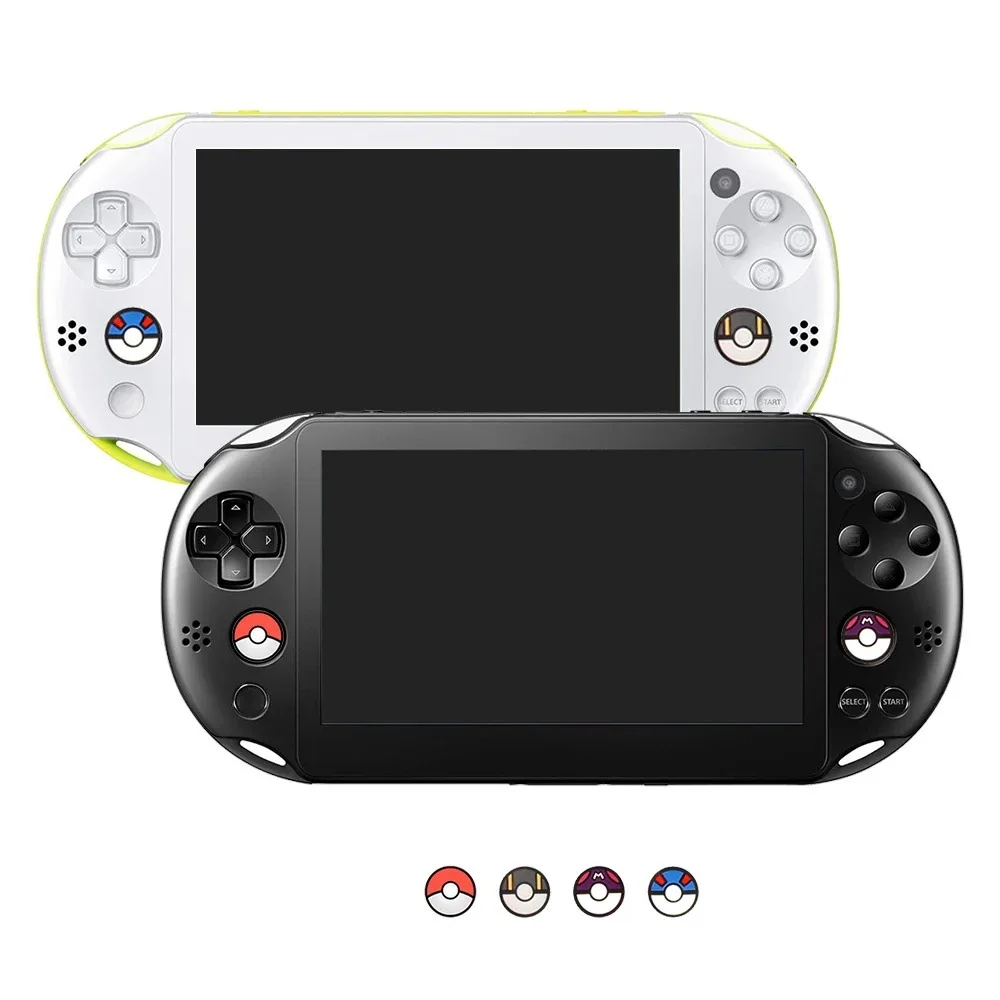 4 unids/lote Pokemon Poke Ball Stick Grip Cap Joystick para PSV1000 2000 PSVita