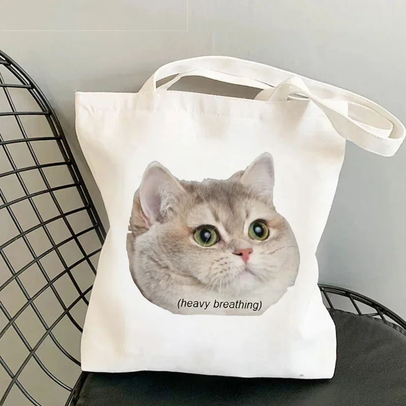 

Cartoon Cat Shoulder Bag Ladies' Daily Shopping Eco-friendly Bag Students' School Bag Fitness Bag Portable Tote Bag Gift