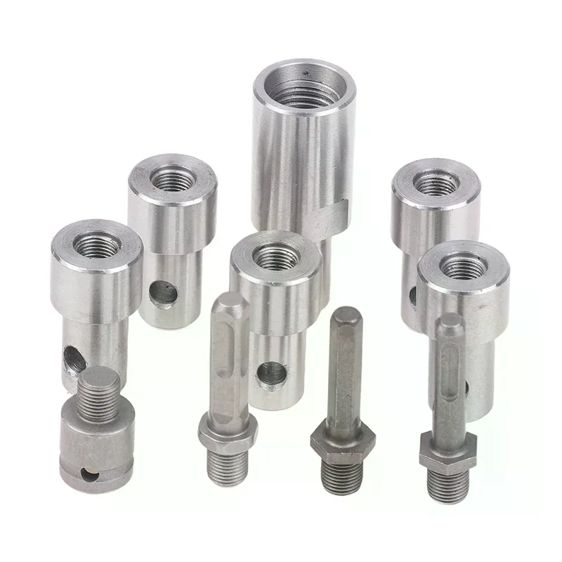 Earth Auger Adapter Tool 4 Interface Types Round Hexagonal Handle Earth Auger Adapter For Drill Wrench Hammer Machine