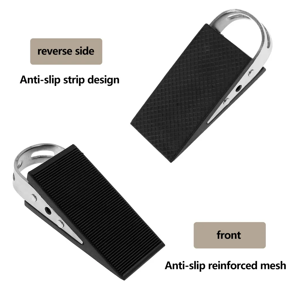 Reusable Metal Door Stopper Shock Absorbent Wedge Doorstops Non Slip Door Handle Stopper Anti Collision For Home Office Use