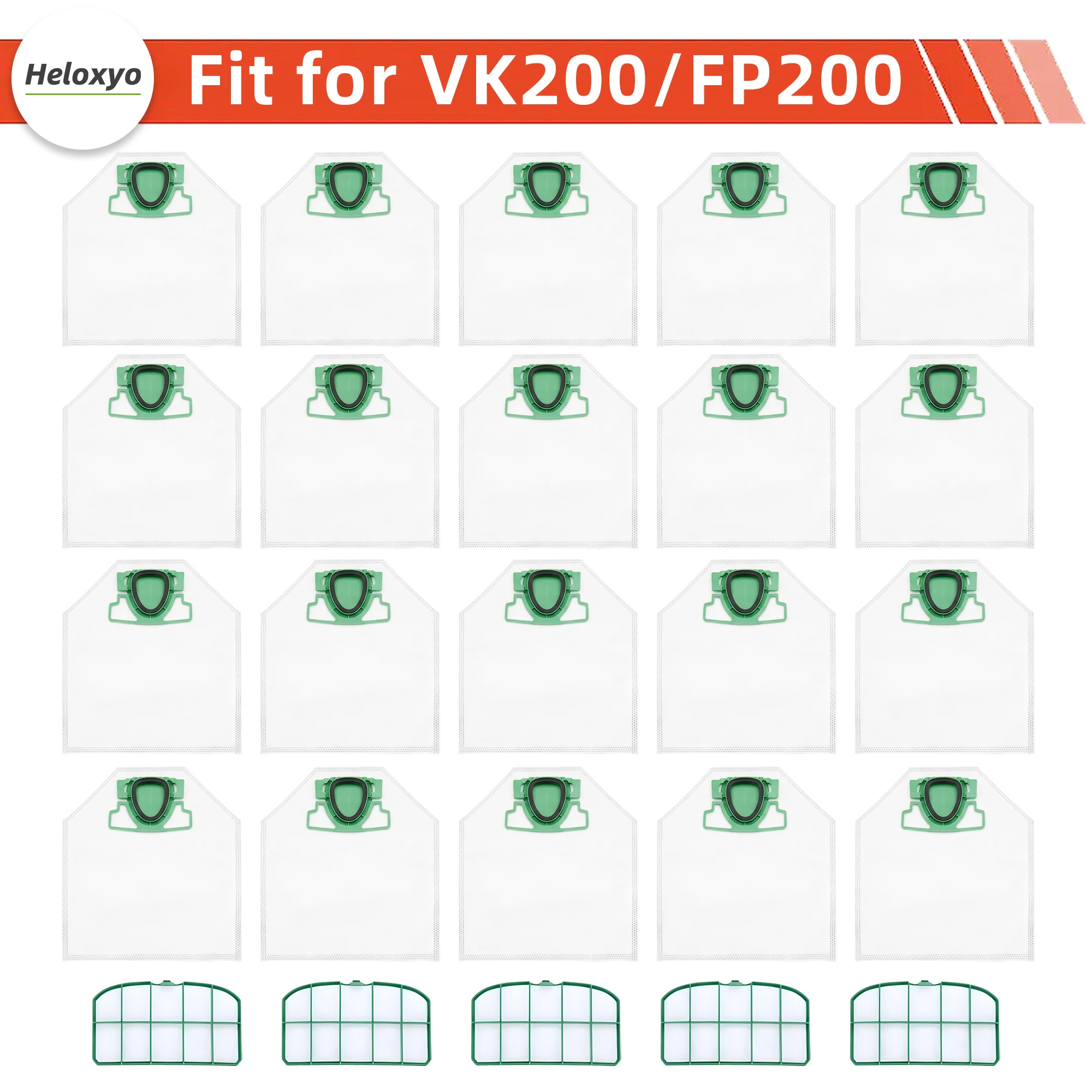 Vacuum Cleaner Bags Compatible with Vorwerk Kobold VK200 FP200, Premium Bag Suitable for Vorwerk Kobold VK200 FP200 Accessories