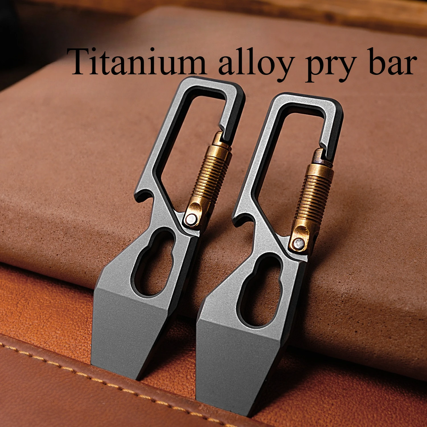 Mini Titanlegierung Stemmeisen Schlüsselanhänger Anhänger für Outdoor EDC Tragbares Kurierwerkzeug Flaschenöffner