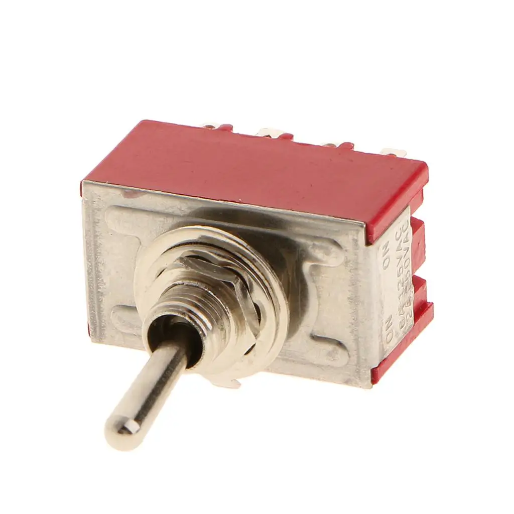 Miniature on on Toggle Switch 4PDT 12 Pin Metal Electric Switch for Replacement Part Model Building