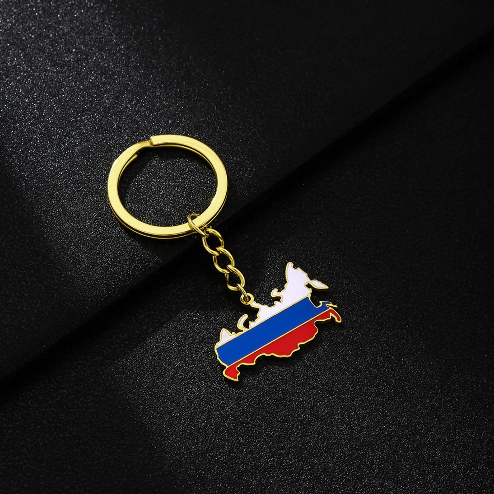 Russland-Kartenflaggen-Anhänger Schlüsselanhänger Edelstahl-Schmuck Schlüsselring Reisesouvenir Geschenk für Männer und Frauen – Detail 3