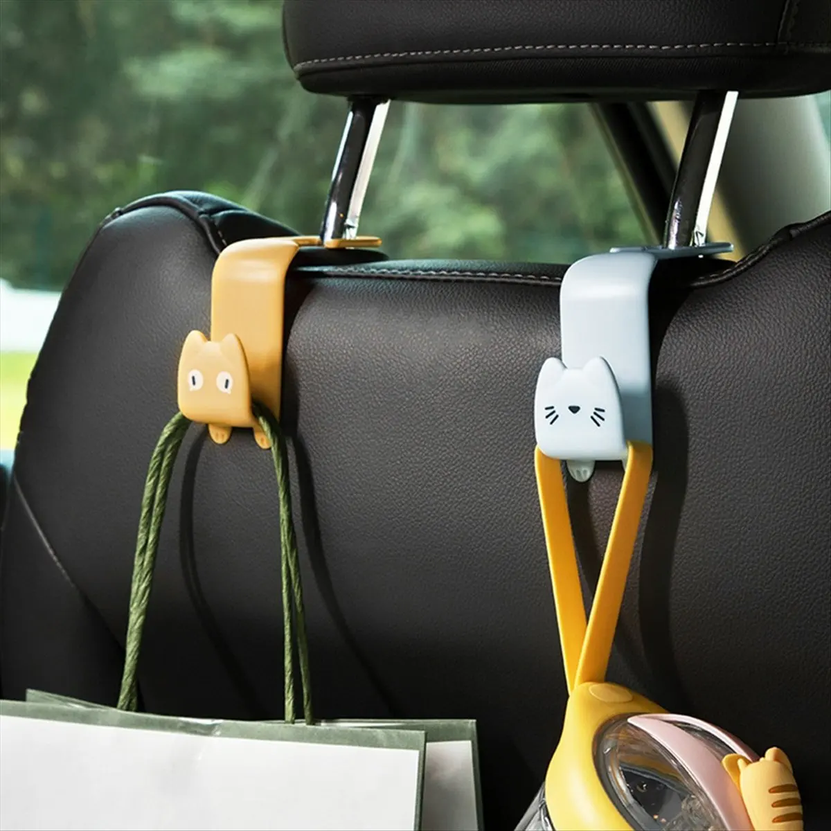 2026 NEW Cute Cartoon Car Seat Backrest Hidden Multi-Functional Hook Car Rear Seat Detachable Headrest Small Hook A